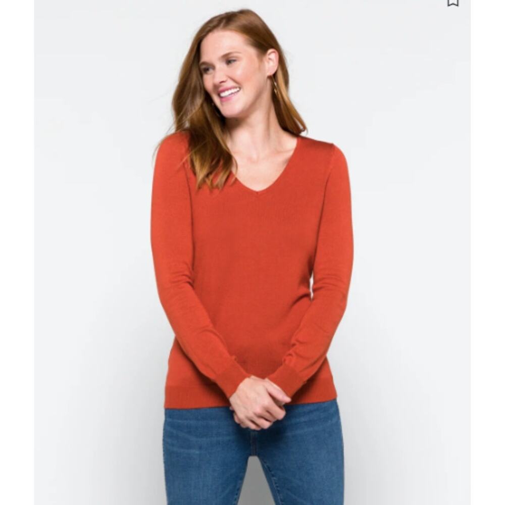 NWT Women's Love Ellie Mia Back Detail Sweater Burnt Orange